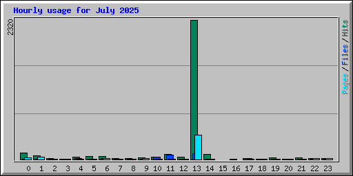 Hourly usage for July 2025