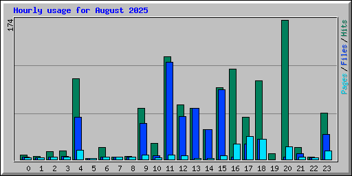 Hourly usage for August 2025