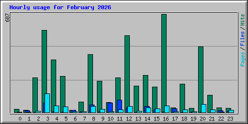 Hourly usage for February 2026
